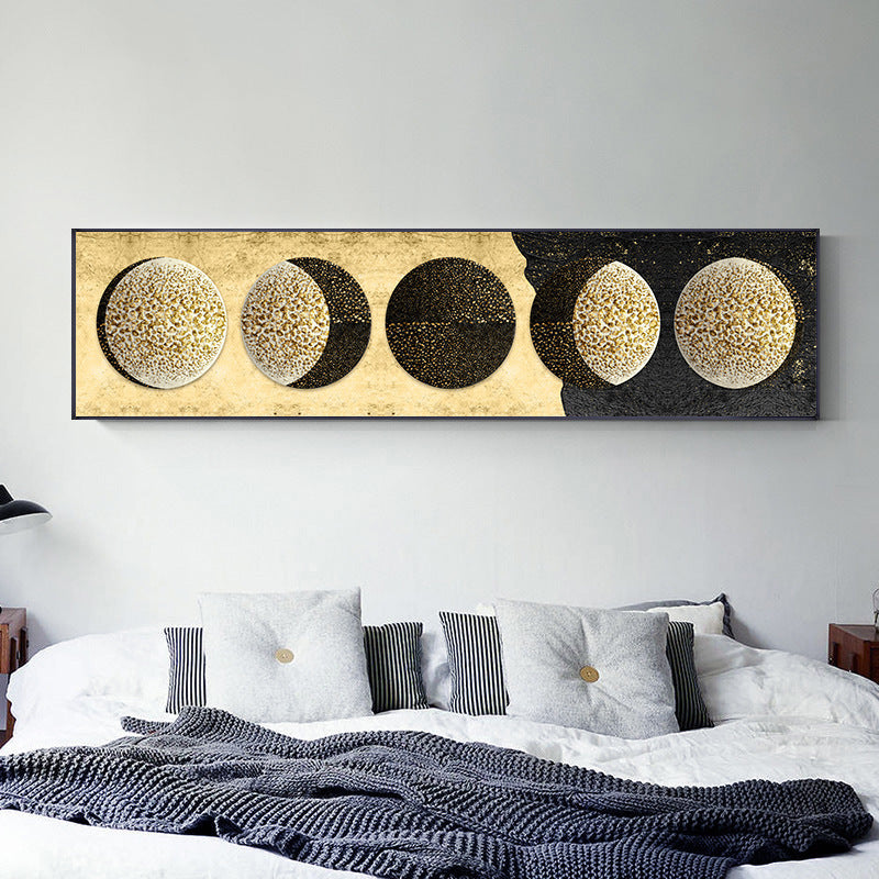 Hanging Picture Moon Earth Gold Foil Light Luxury Bedside Set