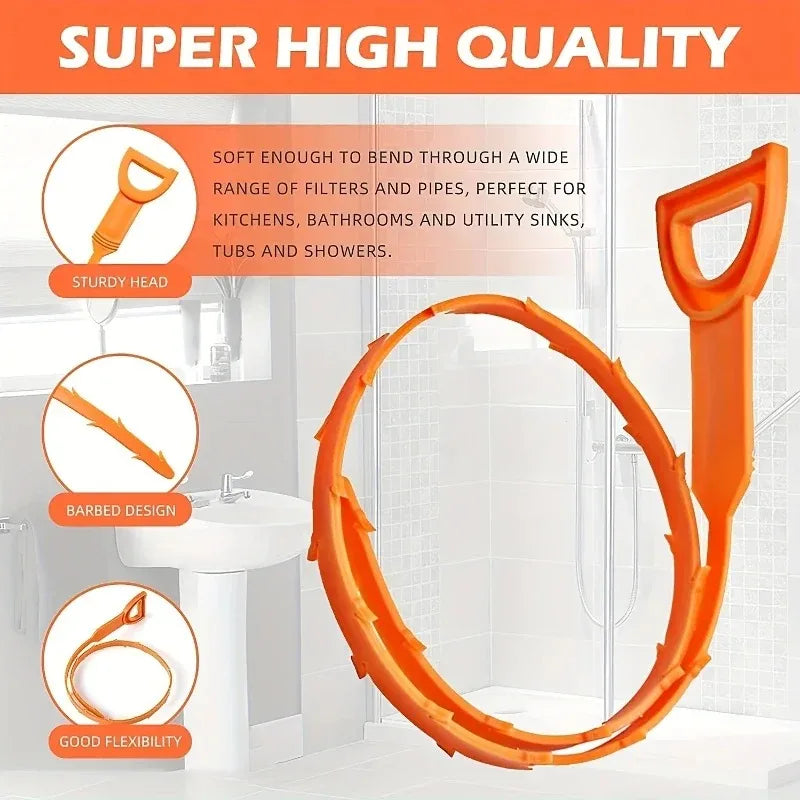 3PCS Pipeline Unclogger Drainage Blockage Remover Sink Bathroom Pipeline Garbage Hair Sewer Blockage Cleaning Tool