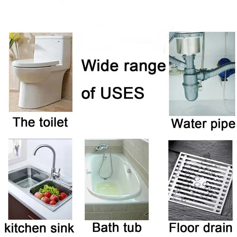 3PCS Pipeline Unclogger Drainage Blockage Remover Sink Bathroom Pipeline Garbage Hair Sewer Blockage Cleaning Tool