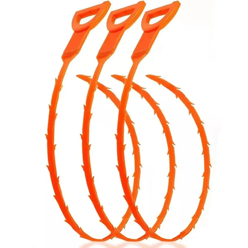3PCS Pipeline Unclogger Drainage Blockage Remover Sink Bathroom Pipeline Garbage Hair Sewer Blockage Cleaning Tool