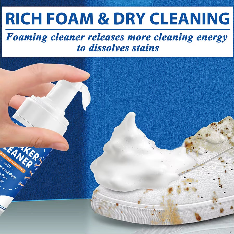 Sneaker Cleaner White Shoe Leather Shoes Decontamination Whitening Foam Mousse Shoe Dirt and Yellow Stain Cleaning Care Products