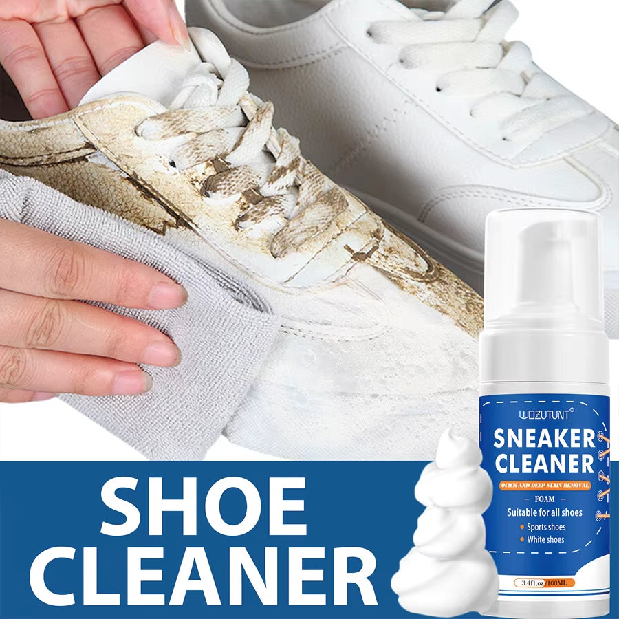 Sneaker Cleaner White Shoe Leather Shoes Decontamination Whitening Foam Mousse Shoe Dirt and Yellow Stain Cleaning Care Products