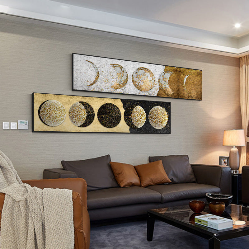 Hanging Picture Moon Earth Gold Foil Light Luxury Bedside Set