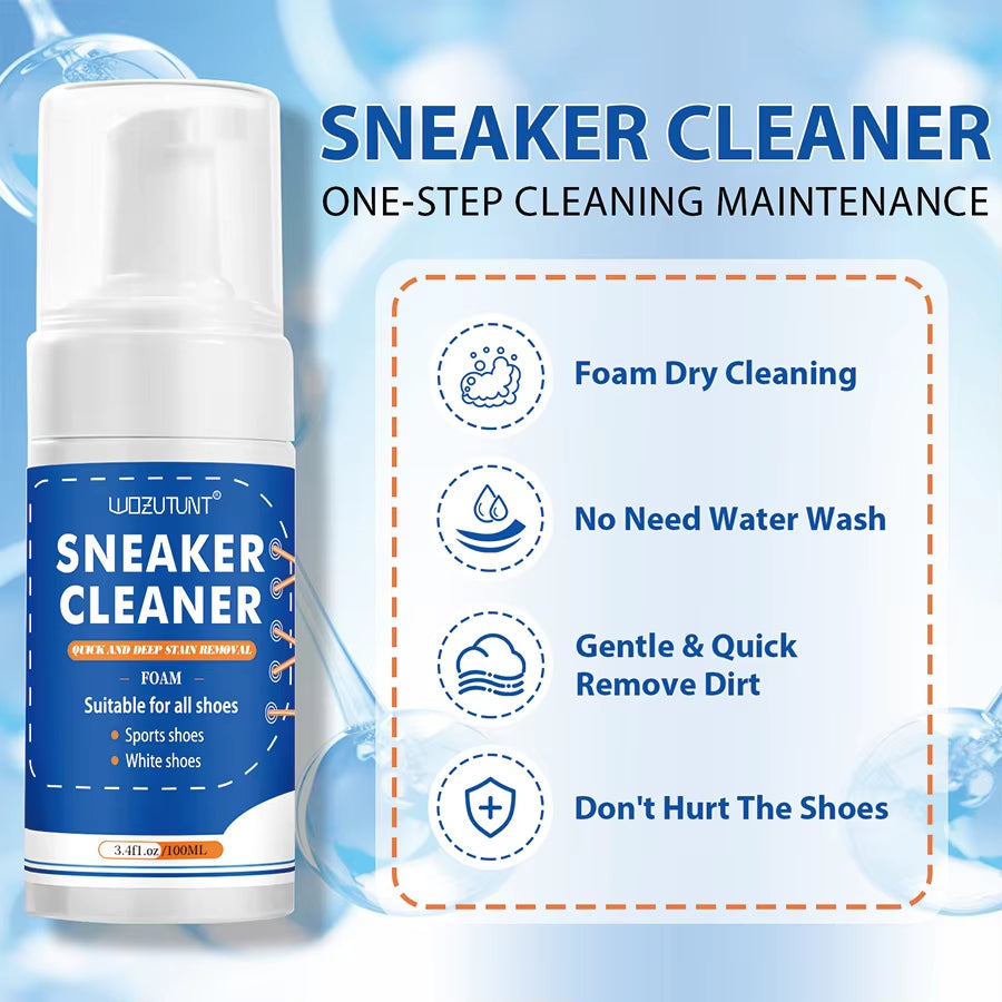 Sneaker Cleaner White Shoe Leather Shoes Decontamination Whitening Foam Mousse Shoe Dirt and Yellow Stain Cleaning Care Products