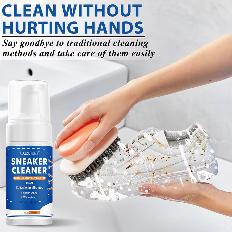 Sneaker Cleaner White Shoe Leather Shoes Decontamination Whitening Foam Mousse Shoe Dirt and Yellow Stain Cleaning Care Products
