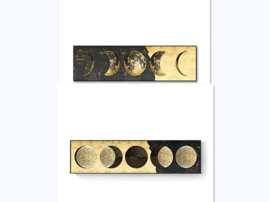 Hanging Picture Moon Earth Gold Foil Light Luxury Bedside Set